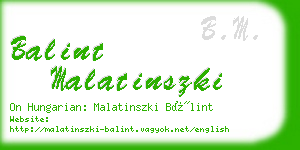 balint malatinszki business card